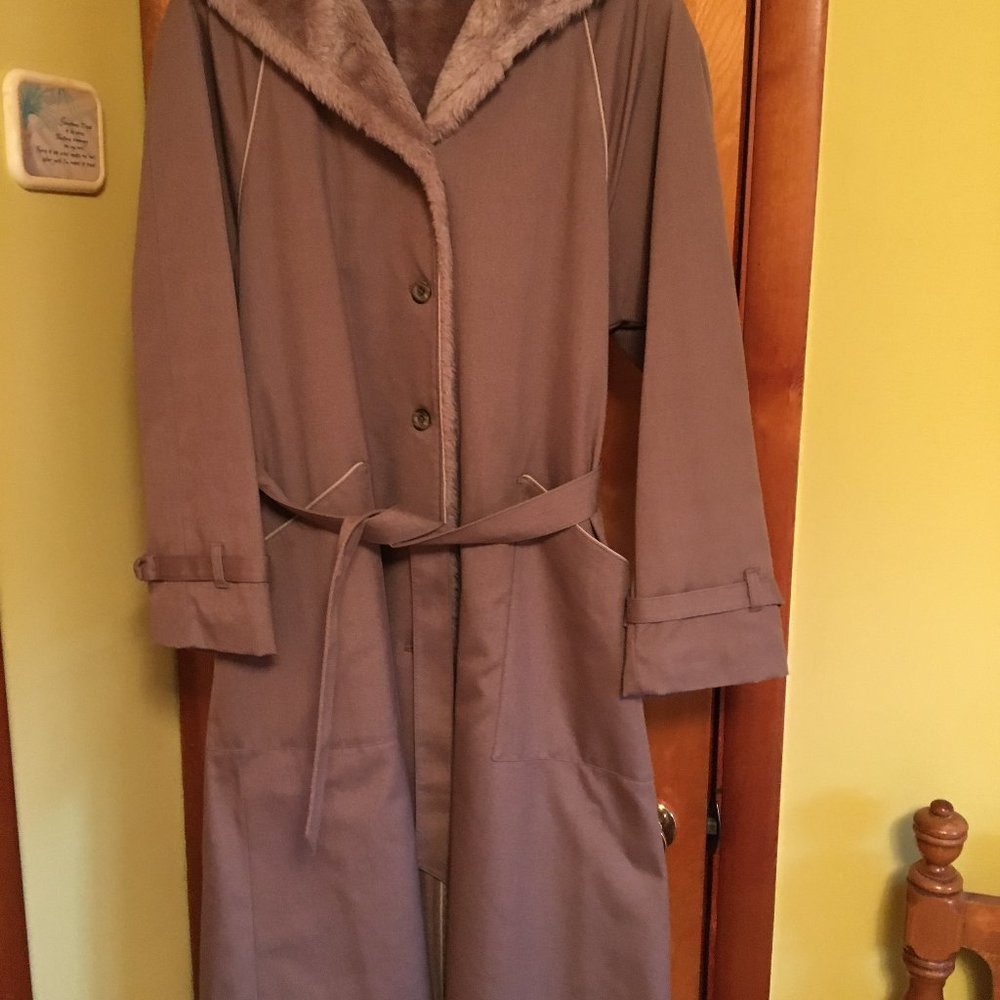 Vintage Woman's Long Hooded Coat